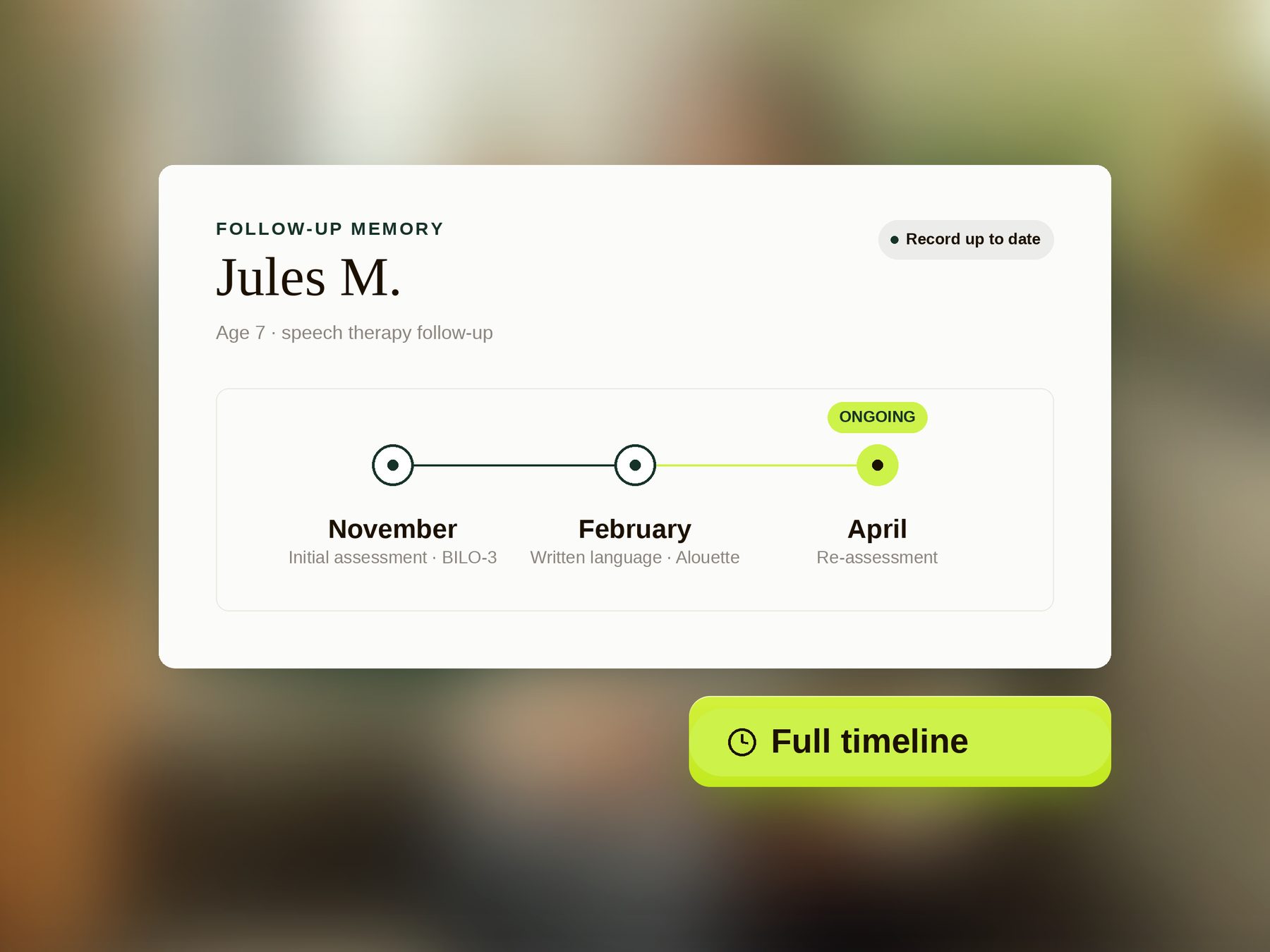 Follow-up memory for Jules M.
