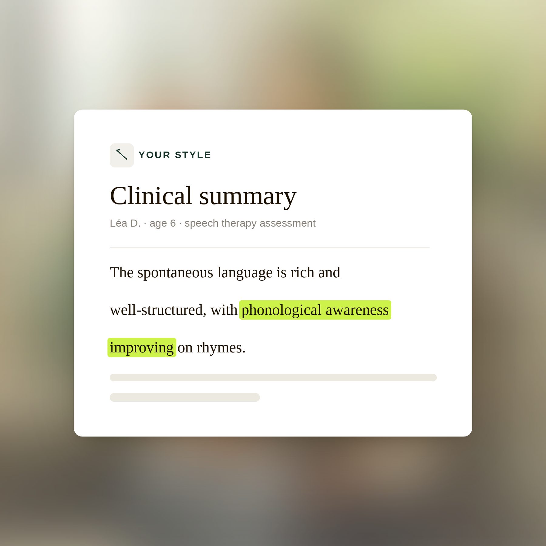 Report written in your style