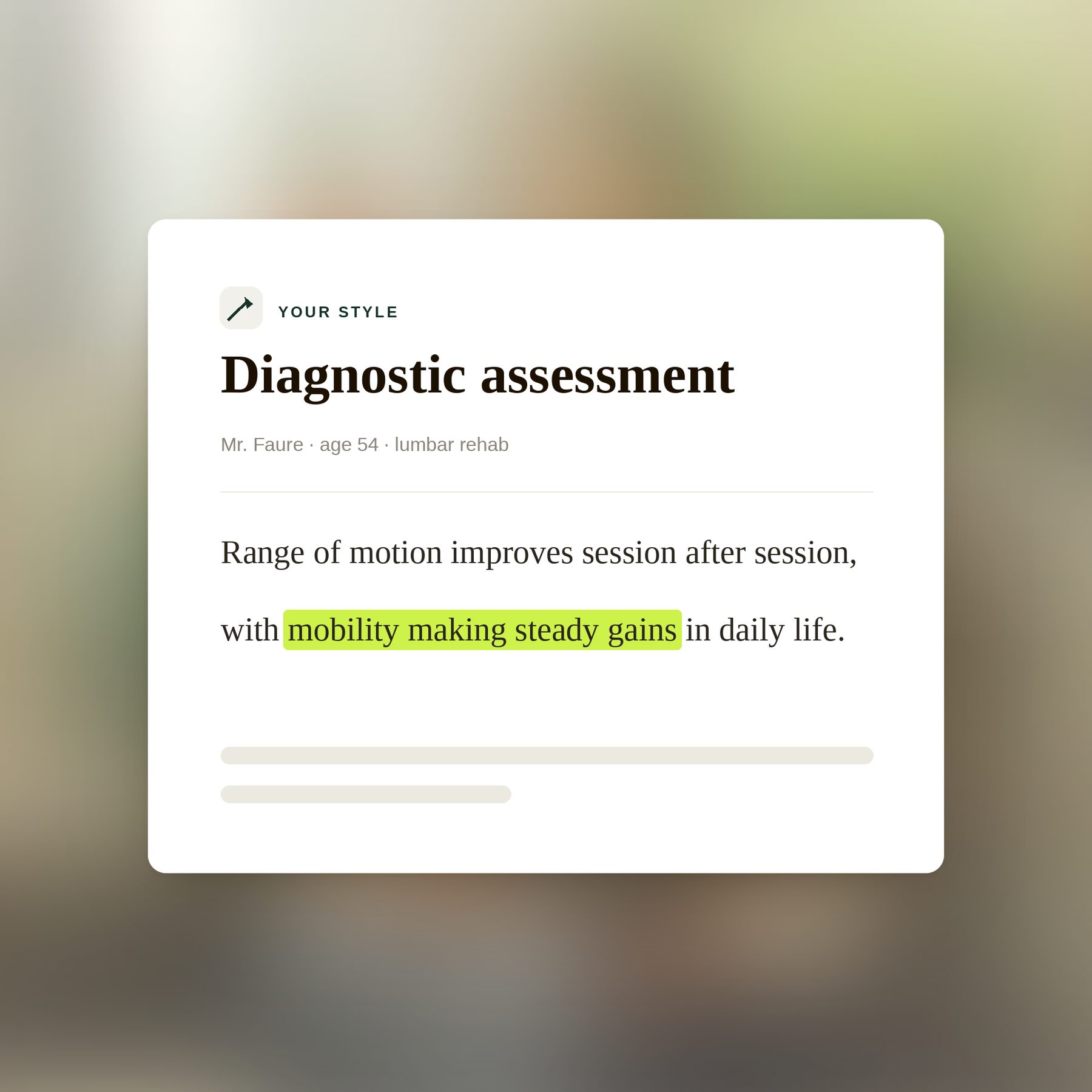 Report written in your style