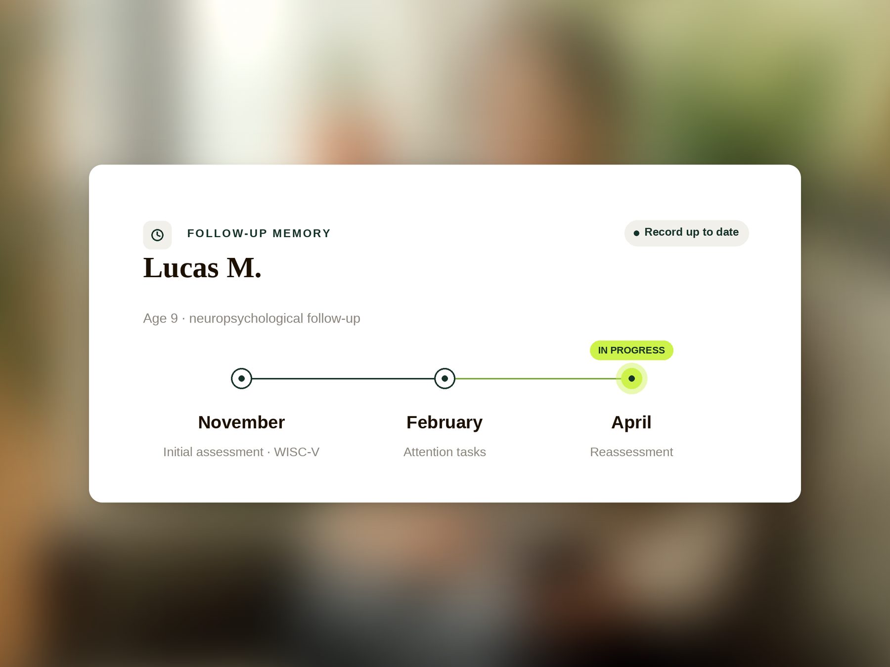 Follow-up memory for Lucas M.