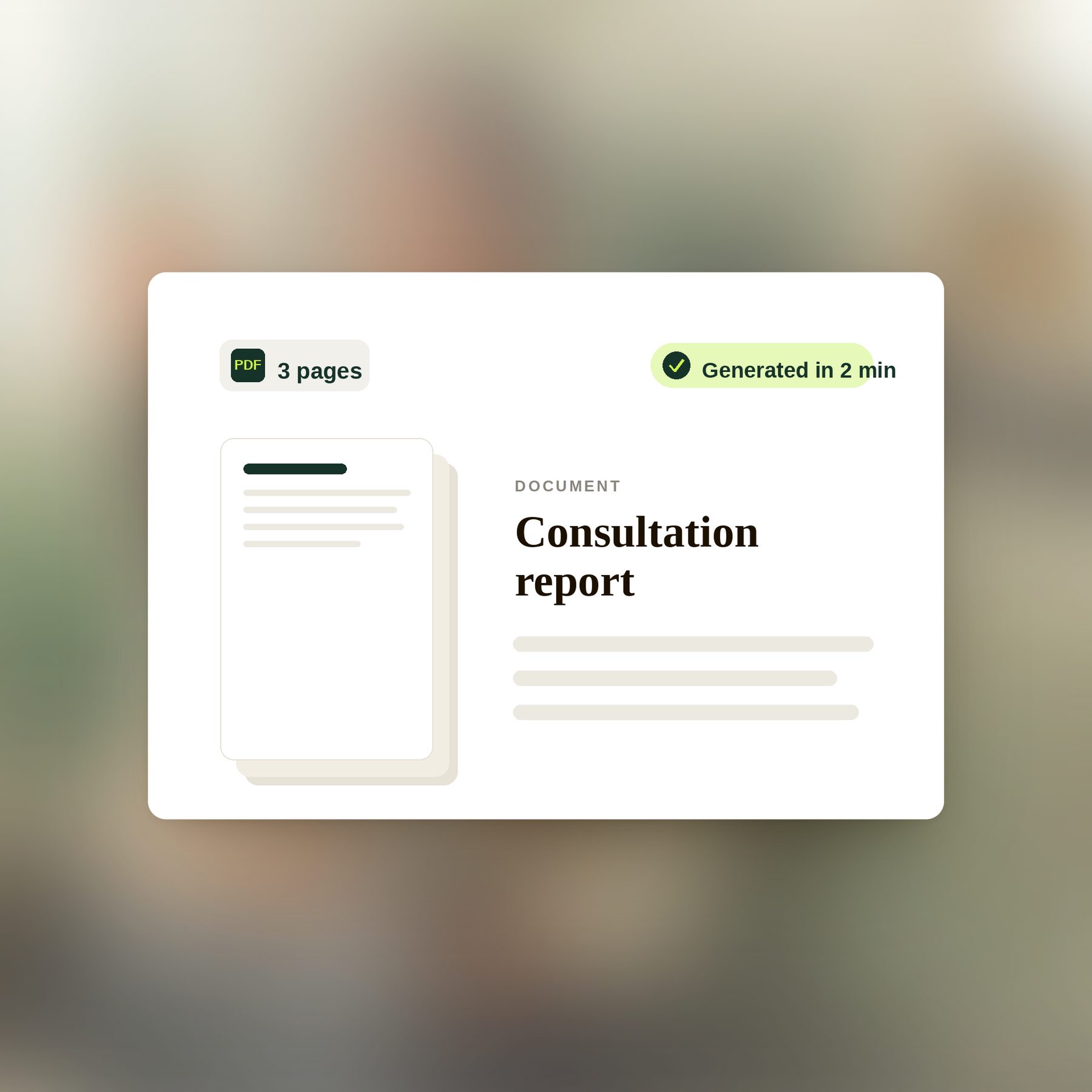 Consultation report generated as PDF