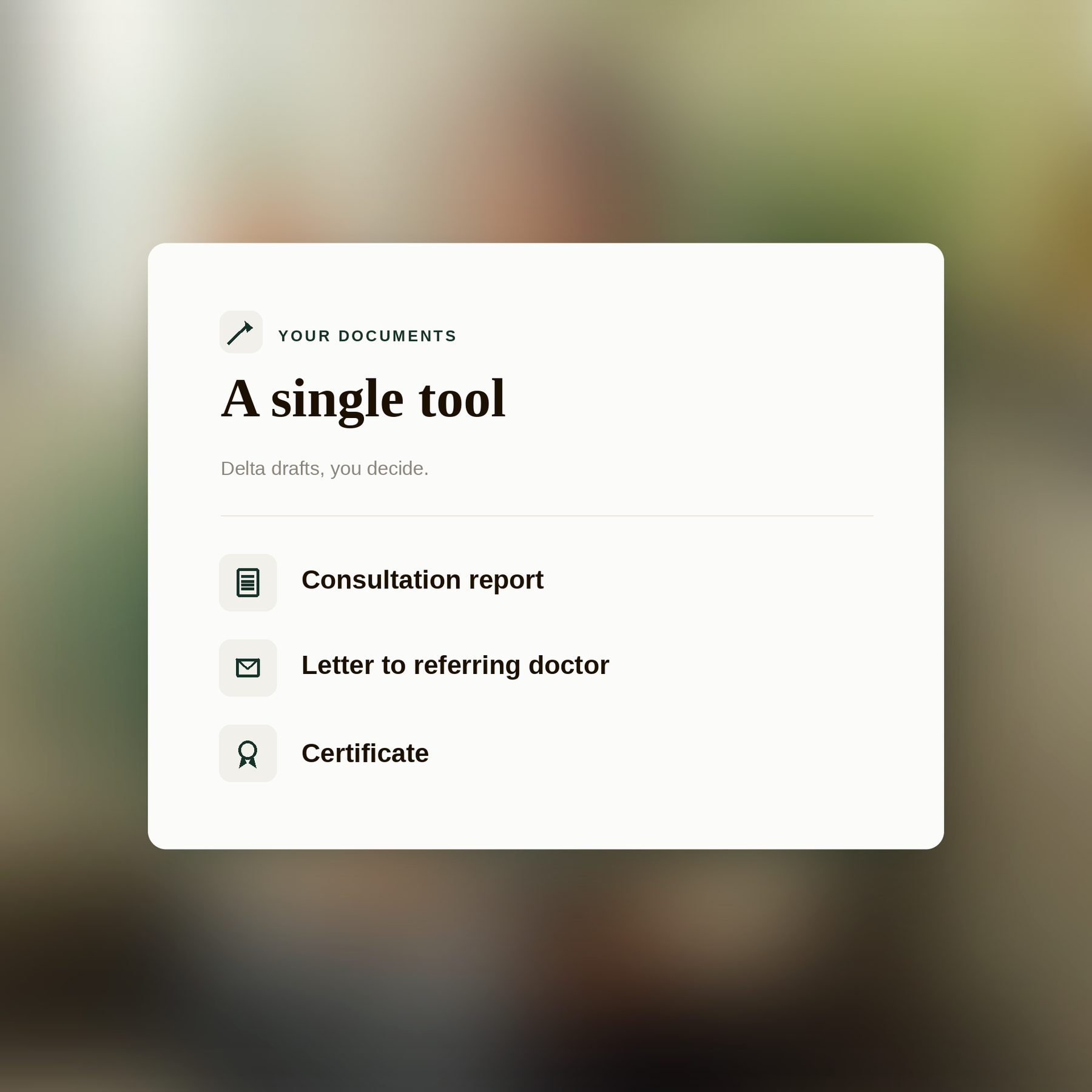 Patient's consultation timeline