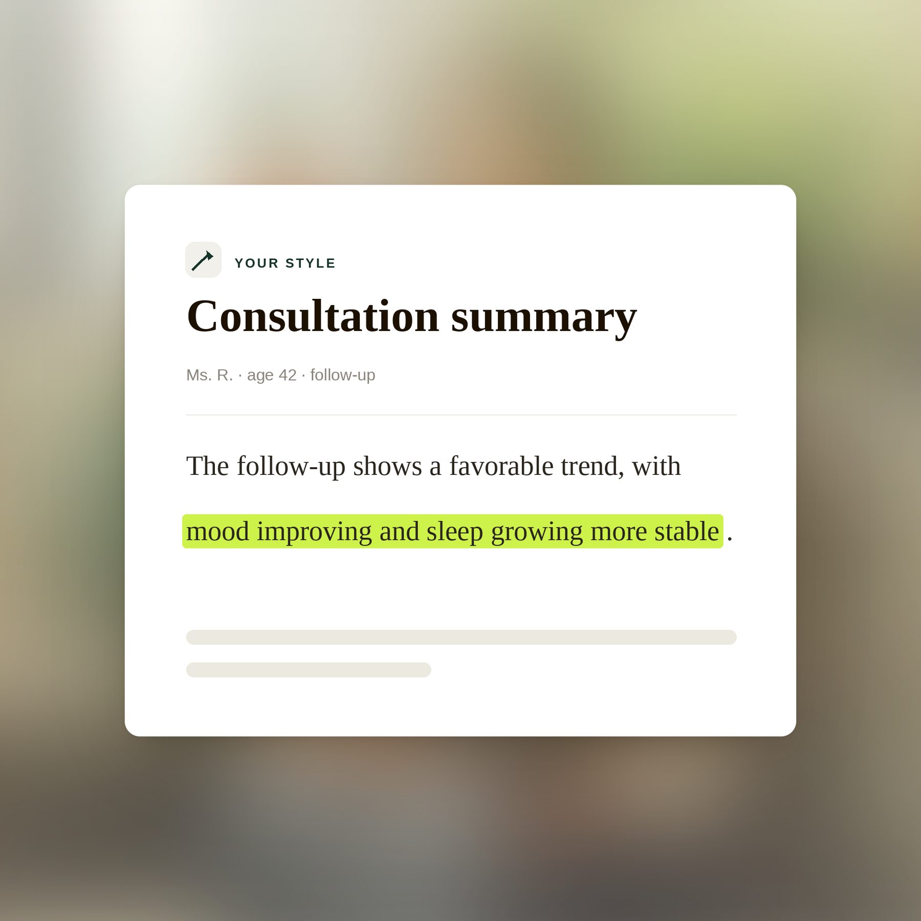 Report written in your style