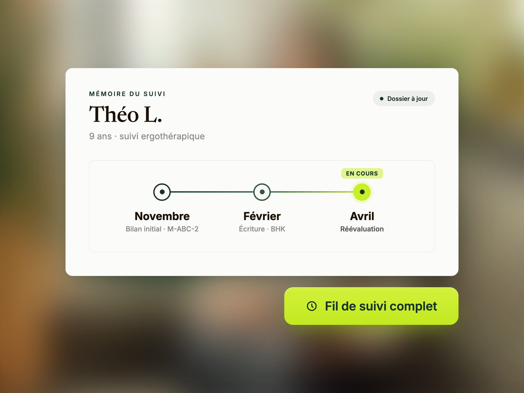 Mémoire du suivi de Théo L.