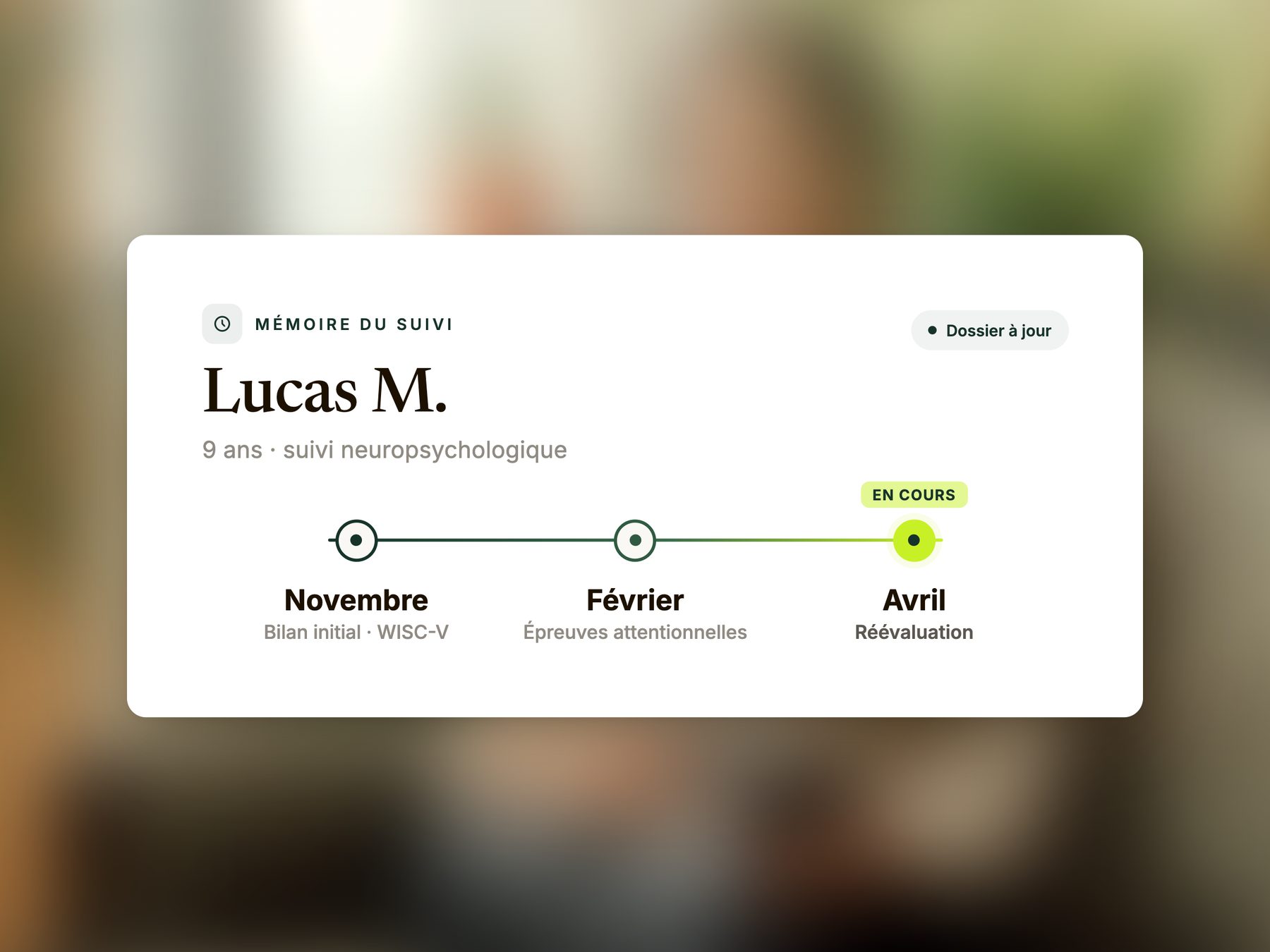 Mémoire du suivi de Lucas M.