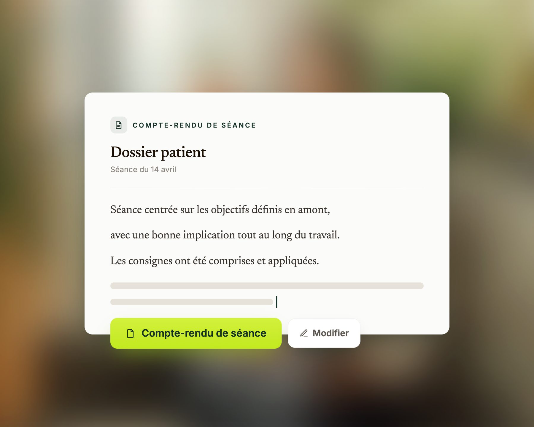 Compte-rendu de séance généré par Delta